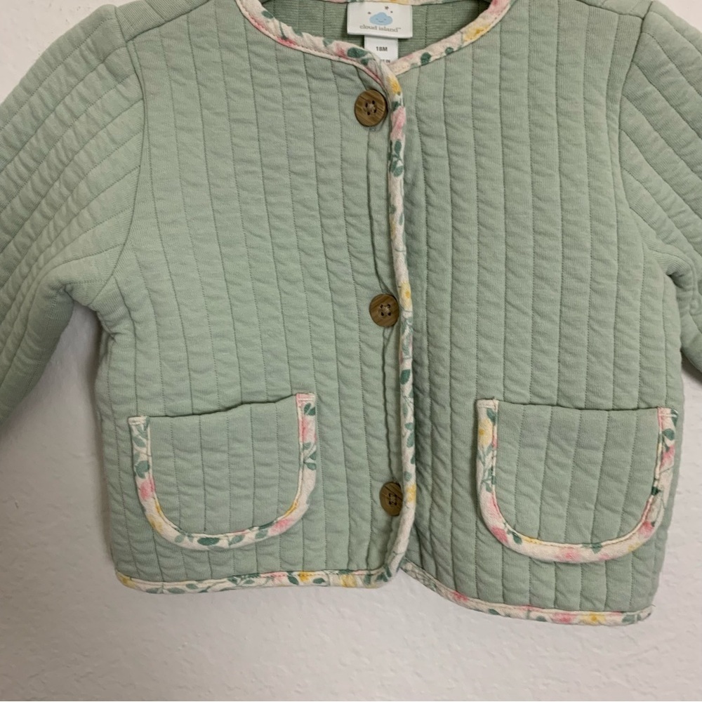Cloud Island cotton quilted jacket Baby size 18
months Buttons pockets - Picture 8 of 10